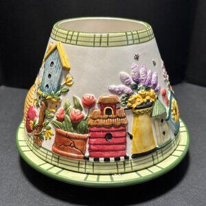Yankee Candle Birdhouse Garden Bee Ceramic Candle Shade & Plate Holder